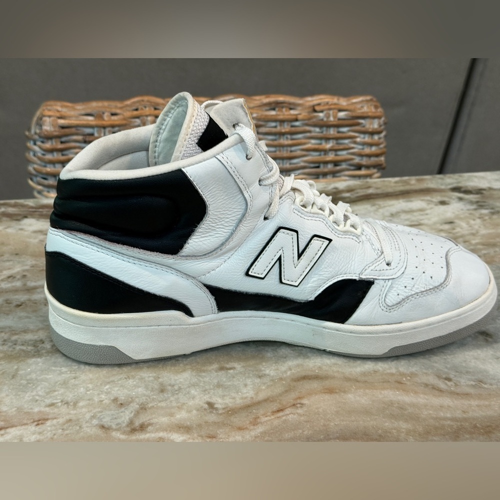 Men’s NEW BALANCE P740 James Worthy black/white high top sneakers- Size 12 - Picture 7 of 11